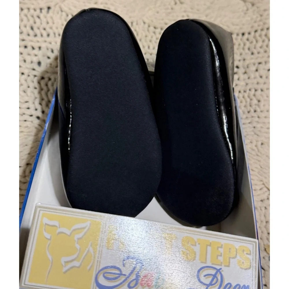 Baby Deer First Steps Black Patent Leather Mary Jane Bow Shoes Infant Size 2